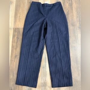 Classic Navy Pinstripe Dress Pants